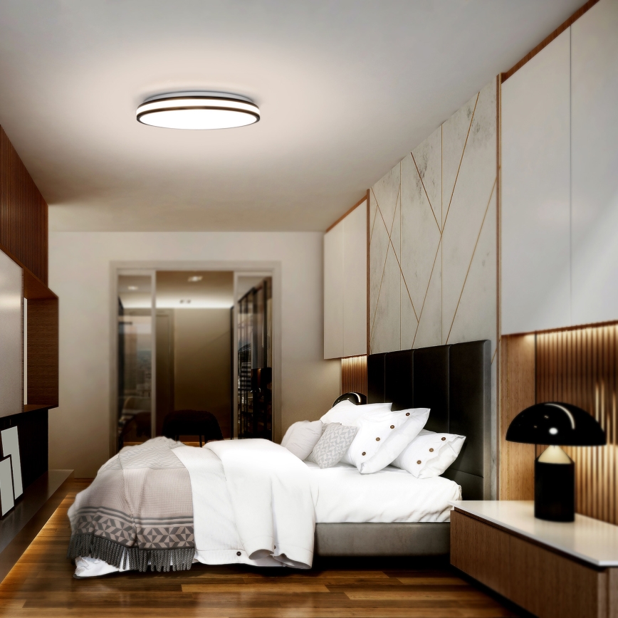 LED Aptumšojama griestu lampa LASKOS LED/48W/230V 3000-6500K melna + tālvadības pults