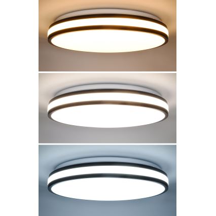 LED Aptumšojama griestu lampa LASKOS LED/48W/230V 3000-6500K melna + tālvadības pults