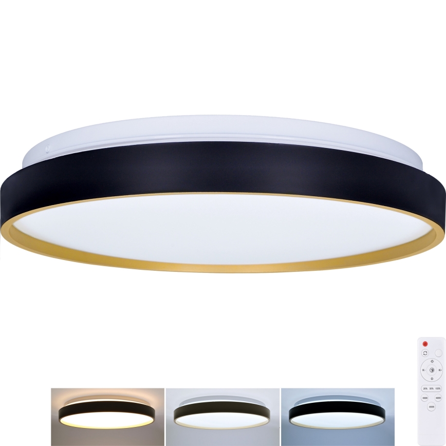 LED Aptumšojama griestu lampa CALA LED/48W/230V 3000-6500K melna/zelta + tālvadības pults