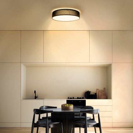 LED Aptumšojama griestu lampa PENLEY LED/48W/230V 3000-6500K d. 40 cm melna + tālvadības pults