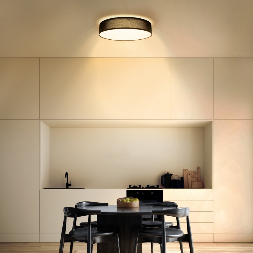 LED Aptumšojama griestu lampa PENLEY LED/48W/230V 3000-6500K d. 40 cm melna + tālvadības pults