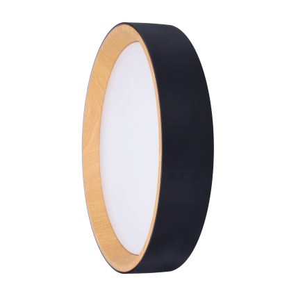 LED Aptumšojama griestu lampa LARIOS LED/48W/230V 3000-6500K d. 39 cm melna + tālvadības pults