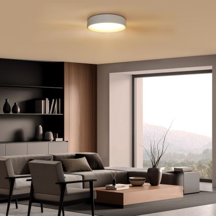 LED Aptumšojama griestu lampa LARIOS LED/48W/230V 3000-6500K d. 39 cm balta + tālvadības pults