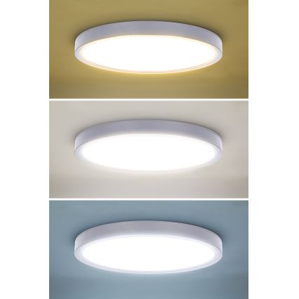 LED Aptumšojama griestu lampa ESTELA LED/36W/230V d. 30 cm balta + tālvadības pults