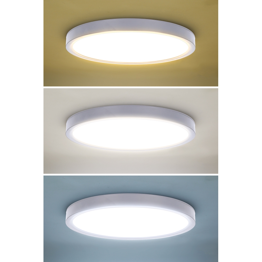 LED Aptumšojama griestu lampa ESTELA LED/36W/230V d. 30 cm balta + tālvadības pults