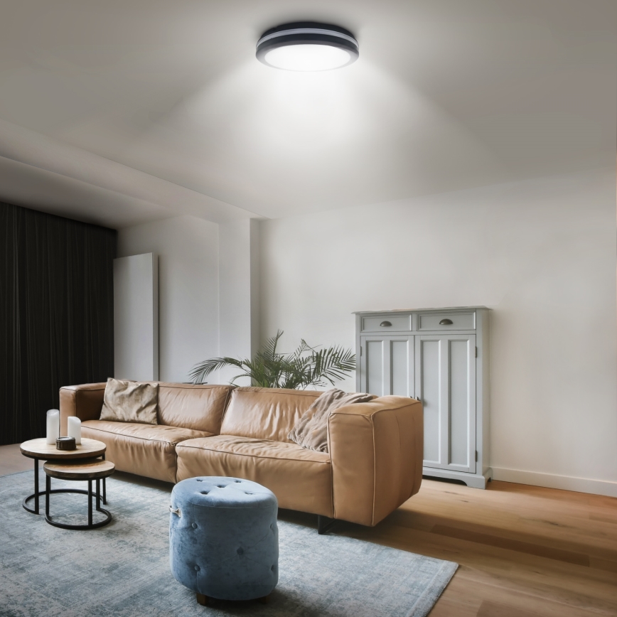 LED Aptumšojama āra griestu lampa LED/36W/40W/44W/230V 3000/4000/6500K IP65 melna