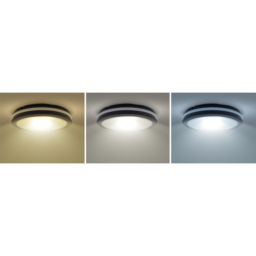 LED Aptumšojama āra griestu lampa LED/36W/40W/44W/230V 3000/4000/6500K IP65 melna