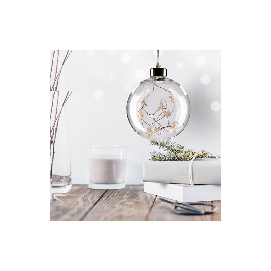 LED Ziemassvētku bumba 10xLED/2xAA