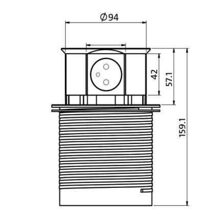 Soligth PP100USB - Kontaktligzdu kolonna galda virsmai 2x230V + 2xUSB