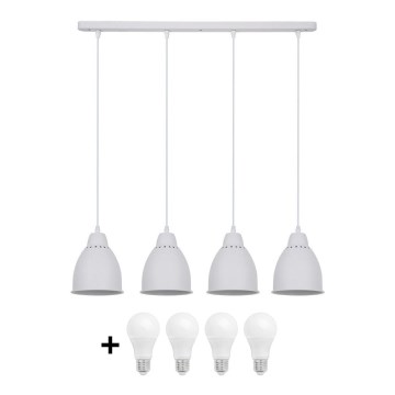 Soligth WA006-W - LED Lustra 4xE27/10W/230V balta 14cm Soligth WA006-W - LED Lustra 4xE27/10W/230V balta 14cm