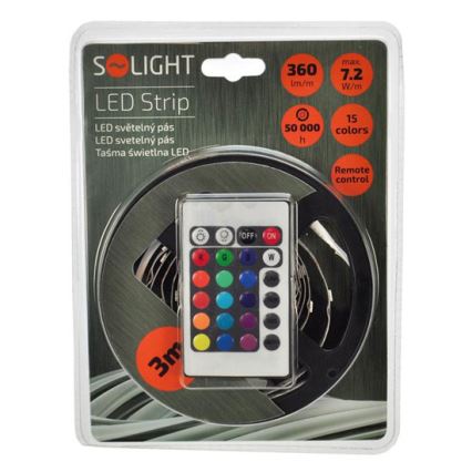 Soligth WM55 - LED josla ar tālvadības pulti 7,2W/12V 3m