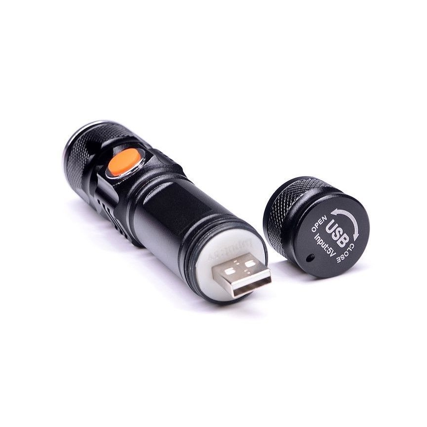 LED Uzlādējams lukturis USB LED/3W/3,7V IP44