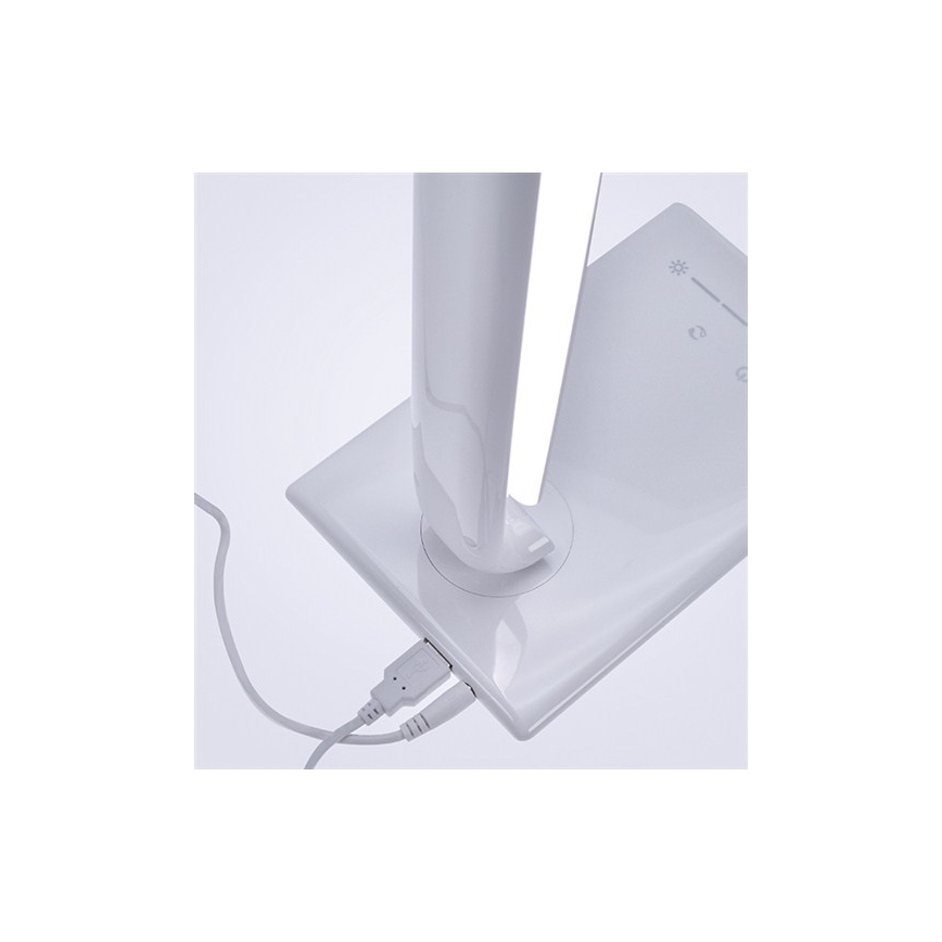 LED aptumšojama galda lampa USB savienojums LED/12W/230V balta