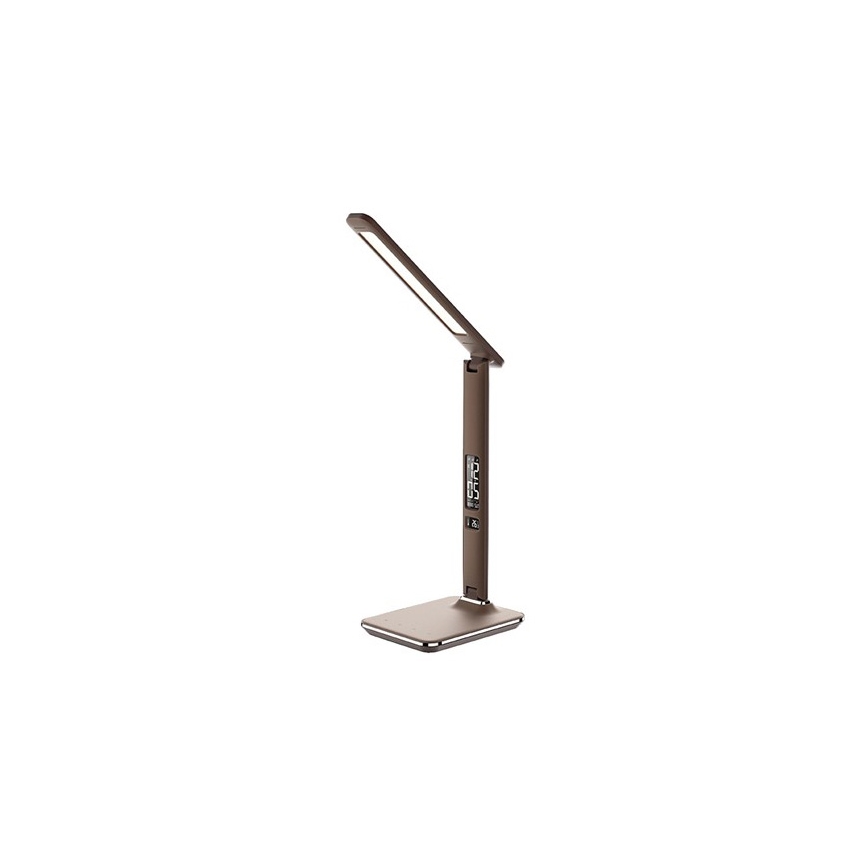 Soligth WO45-H - LED  galda lampa ar displeju LED/9W/230V brūna