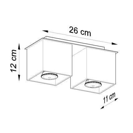 Starmetis QUAD 2 2xGU10/40W/230V pelēka