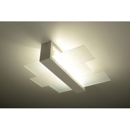 Griestu lampa FENIKS 2 2xE27/60W/230V Bērzs/dižskābardis/balta