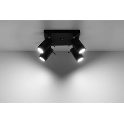 Starmetis RING 4 4xGU10/10W/230V melna