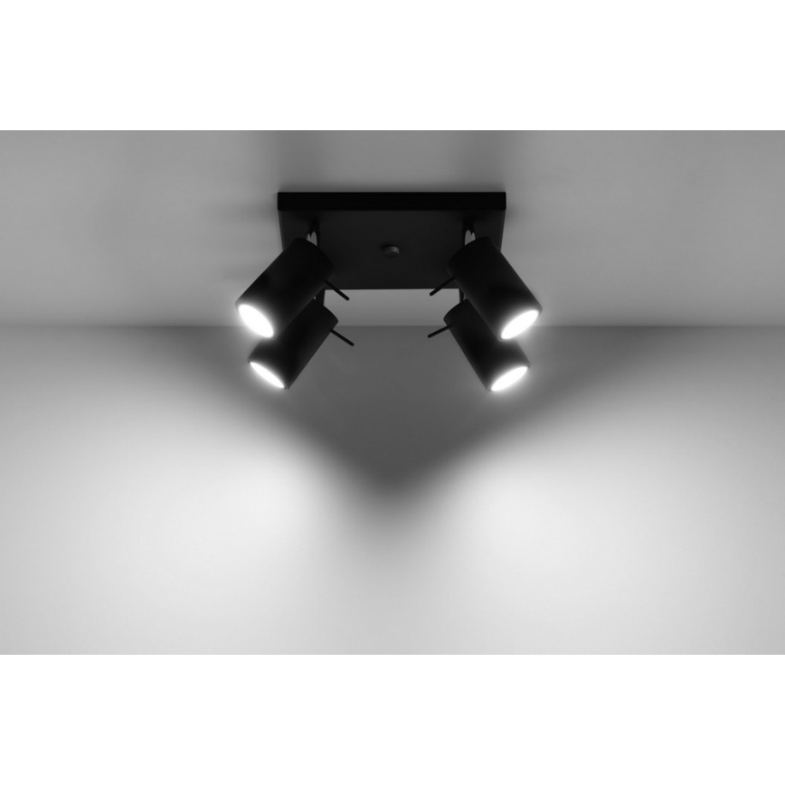 Starmetis RING 4 4xGU10/10W/230V melna