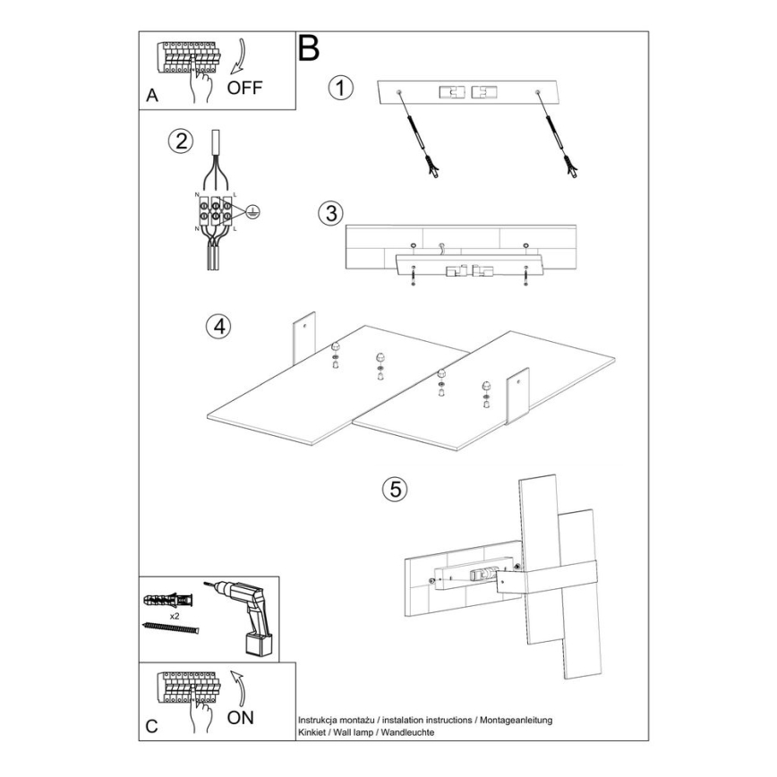 Sienas lampa MASSIMO 2xG9/40W/230V balta/spīdīgi hromēts