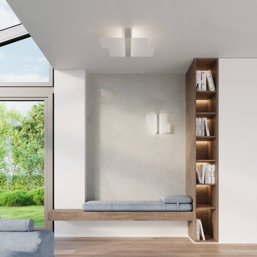 Griestu lampa MASSIMO 2xE27/60W/230V balta/spīdīgi hromēts