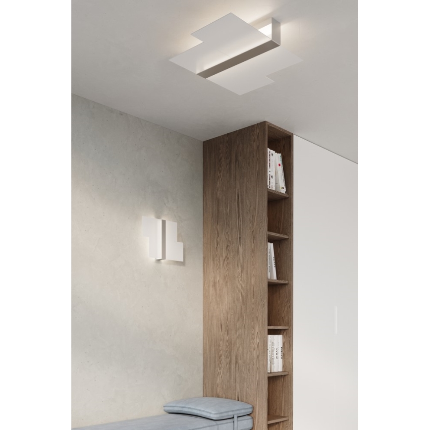 Griestu lampa MASSIMO 2xE27/60W/230V balta/spīdīgi hromēts