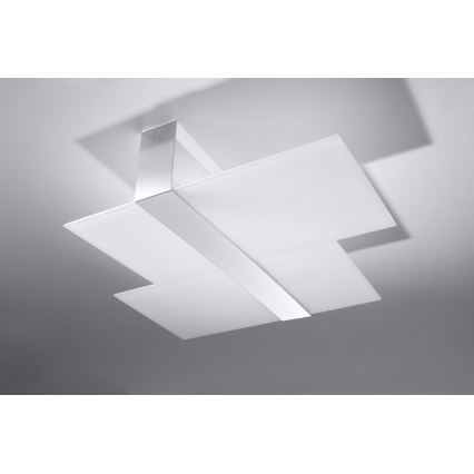 Griestu lampa MASSIMO 2xE27/60W/230V balta/spīdīgi hromēts