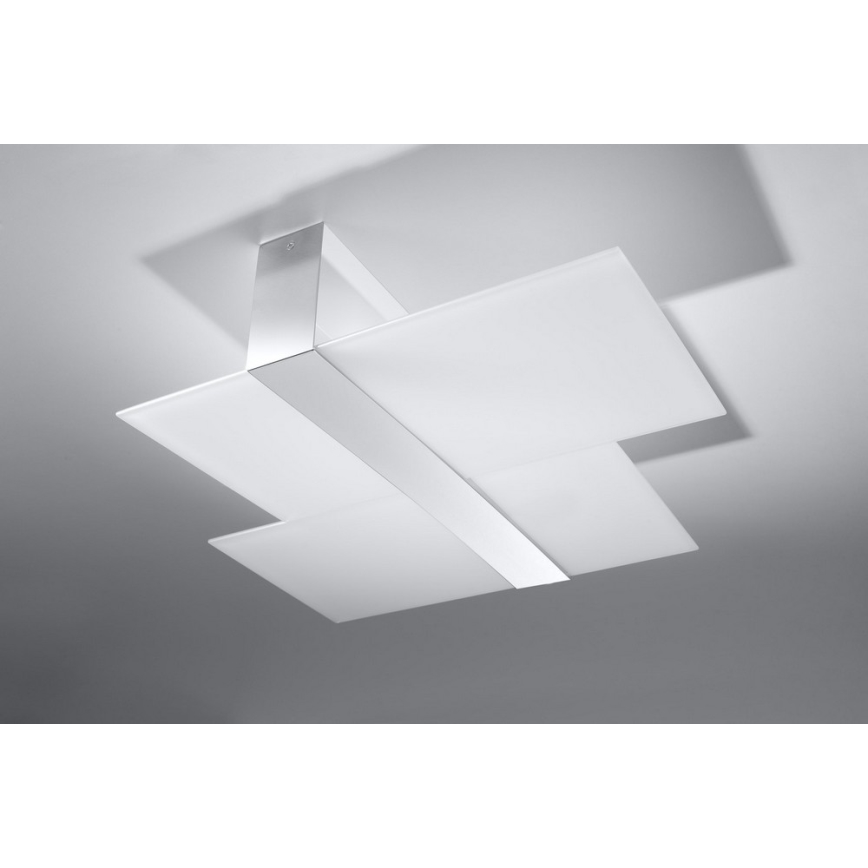 Griestu lampa MASSIMO 2xE27/60W/230V balta/spīdīgi hromēts