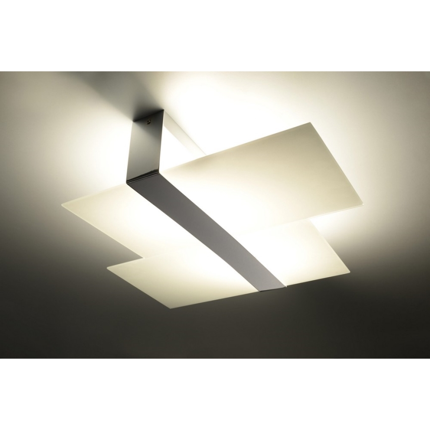 Griestu lampa MASSIMO 2xE27/60W/230V balta/spīdīgi hromēts