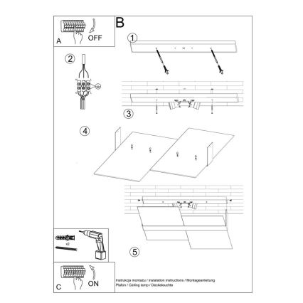 Griestu lampa MASSIMO 2xE27/60W/230V balta/spīdīgi hromēts