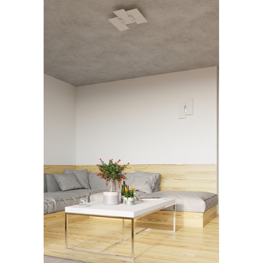 Sienas lampa FABIANO 2xE27/60W/230V balta/spīdīgi hromēts