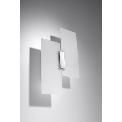 Sienas lampa FABIANO 2xE27/60W/230V balta/spīdīgi hromēts