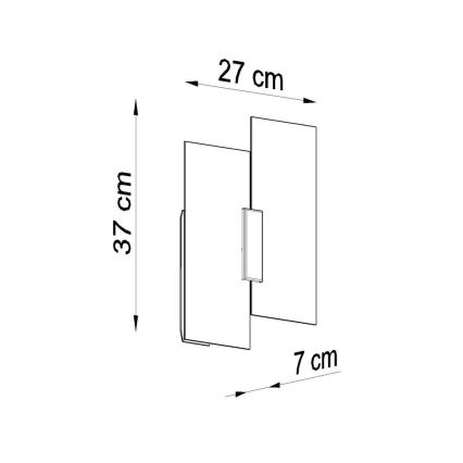 Sienas lampa FABIANO 2xE27/60W/230V balta/spīdīgi hromēts