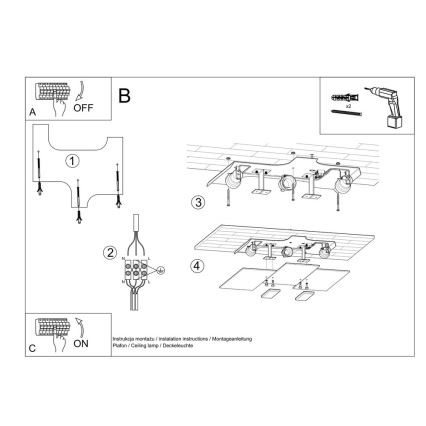 Griestu lampa FABIANO 3xE27/60W/230V balta/spīdīgi hromēts