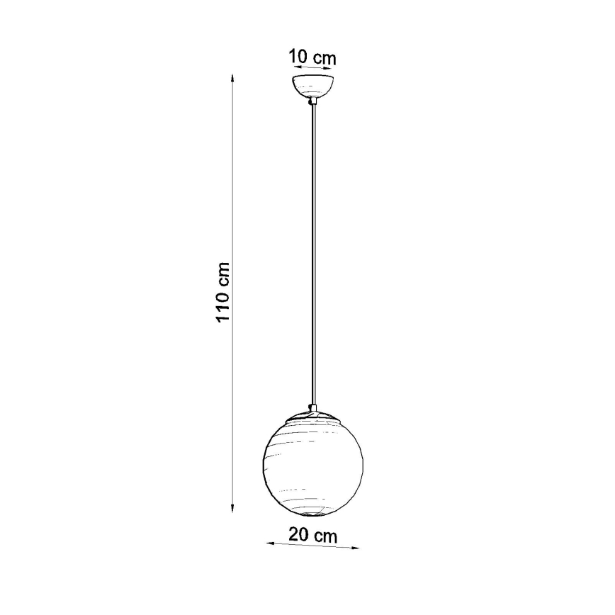 Pakaramā lampa UGO ar vadu 1xE27/15W/230V Ø20 cm balta/spīdīgs hroms