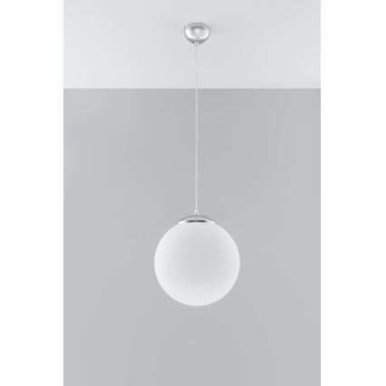 Karājamā lampa ar kabeli UGO 1xE27/15W/230V Ø 30 cm balta/spīdīgs hroms