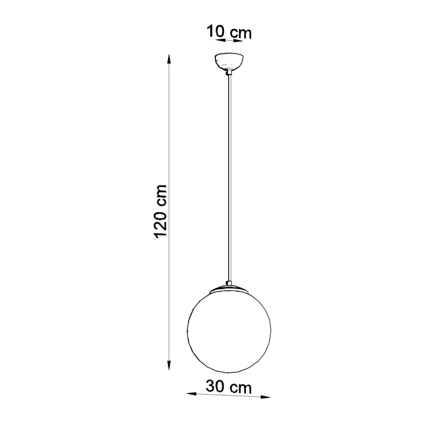 Karājamā lampa ar kabeli UGO 1xE27/15W/230V Ø 30 cm balta/spīdīgs hroms