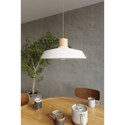 Lustra ar auklu AFRA 1xE27/60W/230V pelēka/dižskābardis