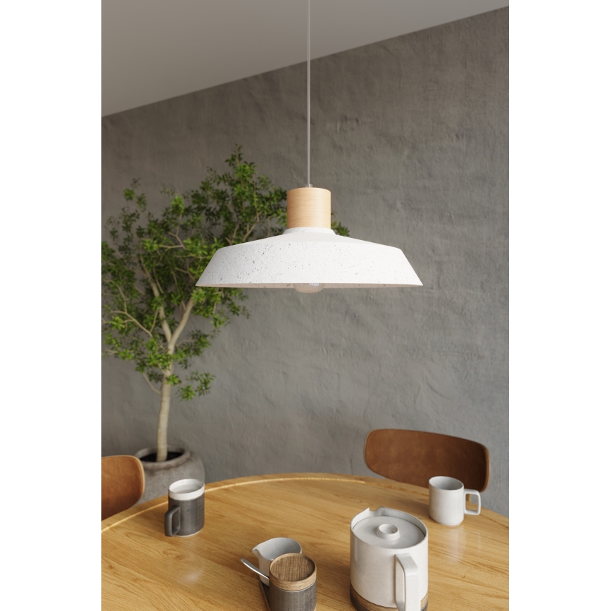 Lustra ar auklu AFRA 1xE27/60W/230V pelēka/dižskābardis