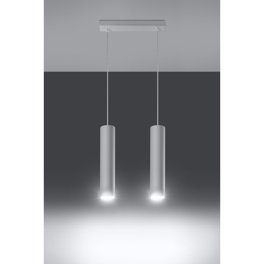 Lustra ar auklu LAGOS 2 2xGU10/10W/230V balta