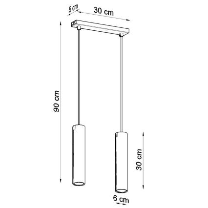 Lustra ar auklu LAGOS 2 2xGU10/10W/230V balta