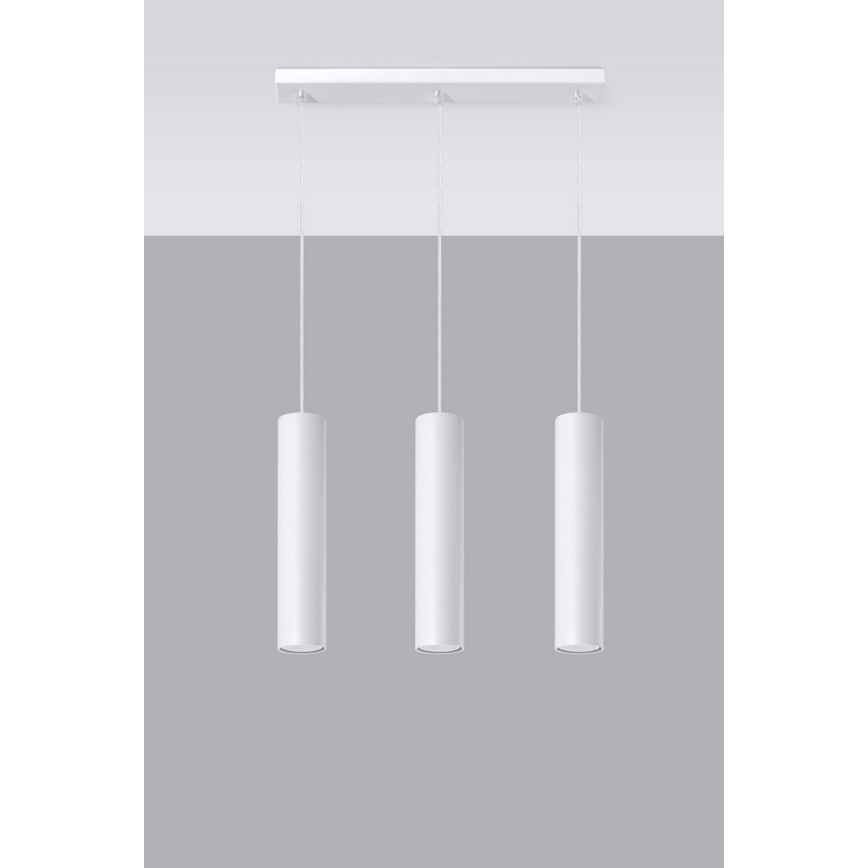 Lustra ar auklu LAGOS 3 3xGU10/10W/230V balta