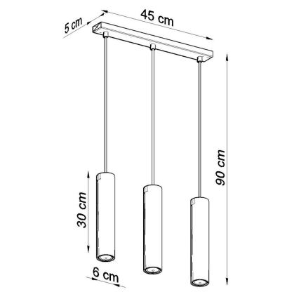 Lustra ar auklu LAGOS 3 3xGU10/10W/230V balta