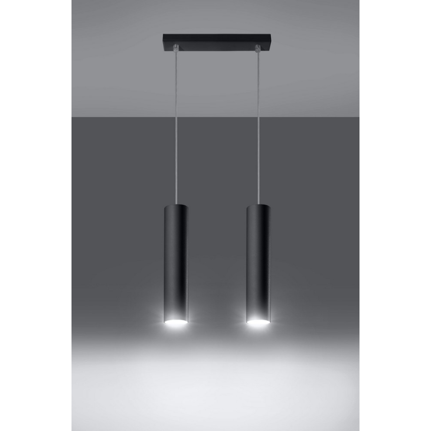 Lustra ar auklu LAGOS 2 2xGU10/10W/230V melna