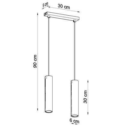 Lustra ar auklu LAGOS 2 2xGU10/10W/230V melna