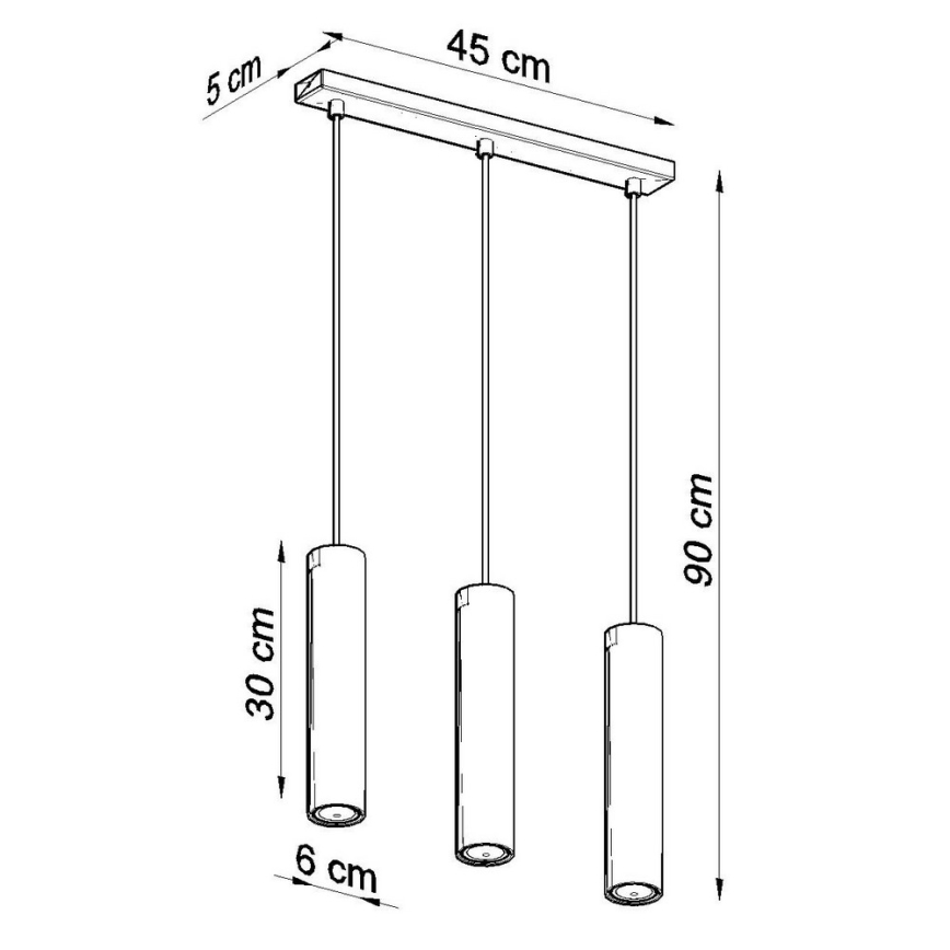 Lustra ar auklu LAGOS 3 3xGU10/10W/230V melna