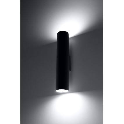 Sienas lampa LAGOS 2 2xGU10/10W/230V melna