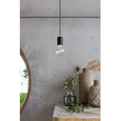 Lustra ar auklu EDISON 5 5xE27/60W/230V zirneklis melna