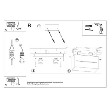 Griestu lampa LOBO 2xG9/40W/230V balta