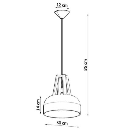 Lustra ar auklu CASCO 1xE27/60W/230V d. 30 cm Bērzs/dižskābardis