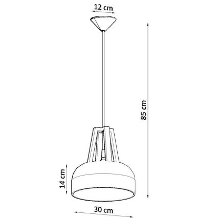 Lustra ar auklu CASCO 1xE27/60W/230V d. 30 cm Bērzs